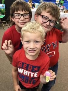 Eli and Kemper Horton Klayton Coleman's ice cream cone rock